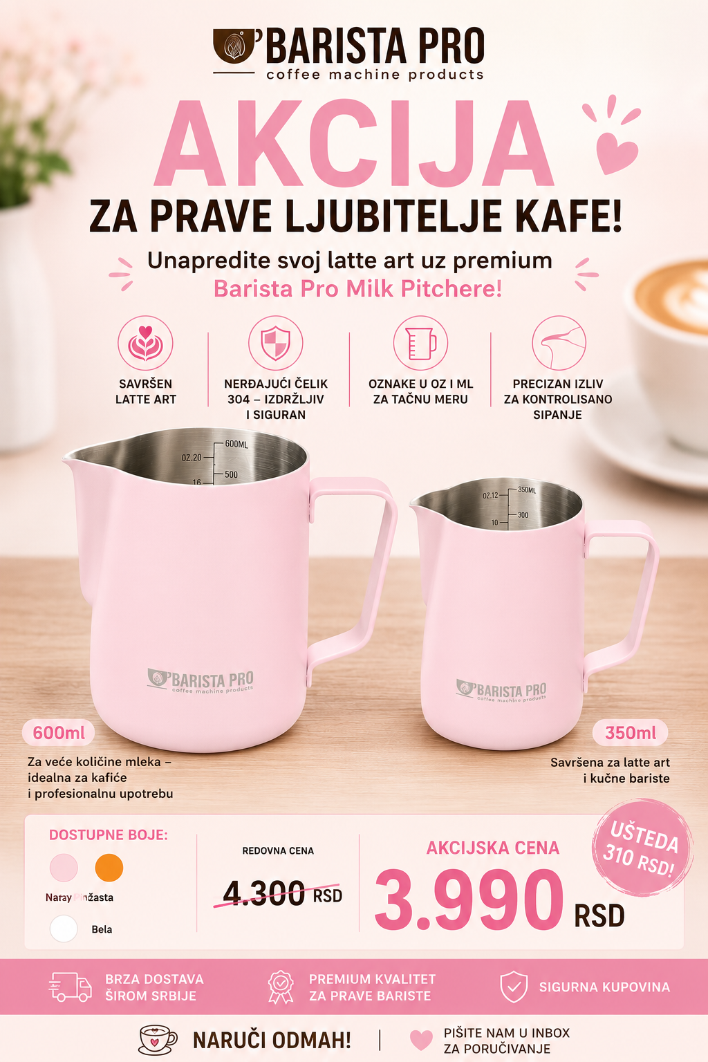 Barista Pro Duo set 350ml 600ml