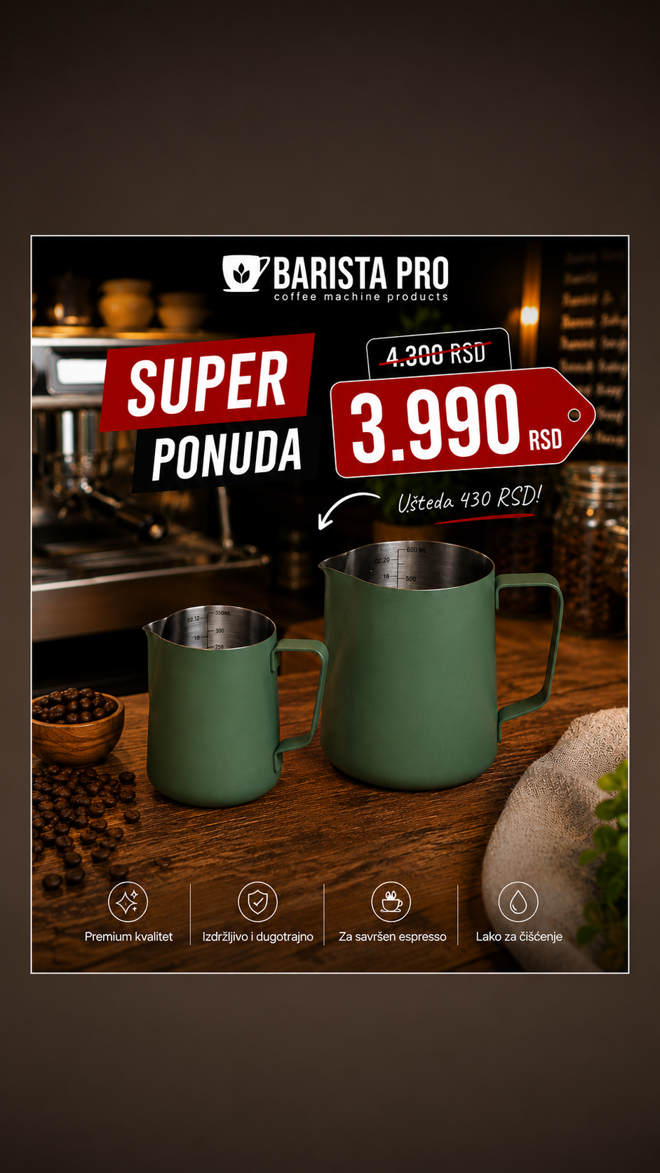 Barista Pro Duo Set - Tamno zelena
