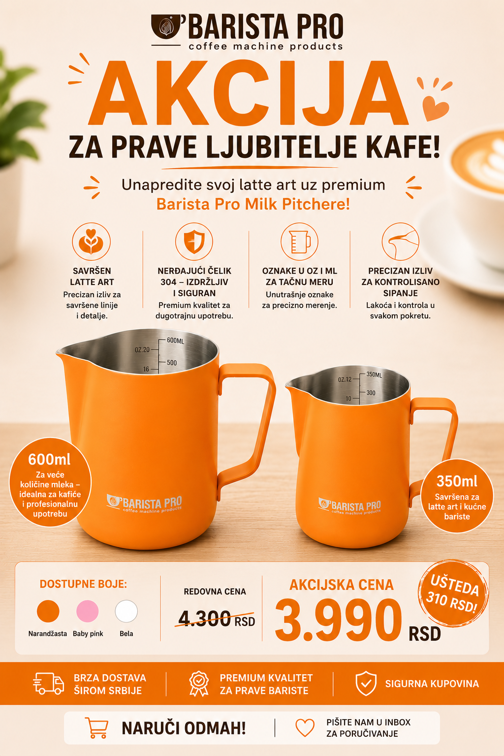 Barista Pro Duo set 350ml 600ml